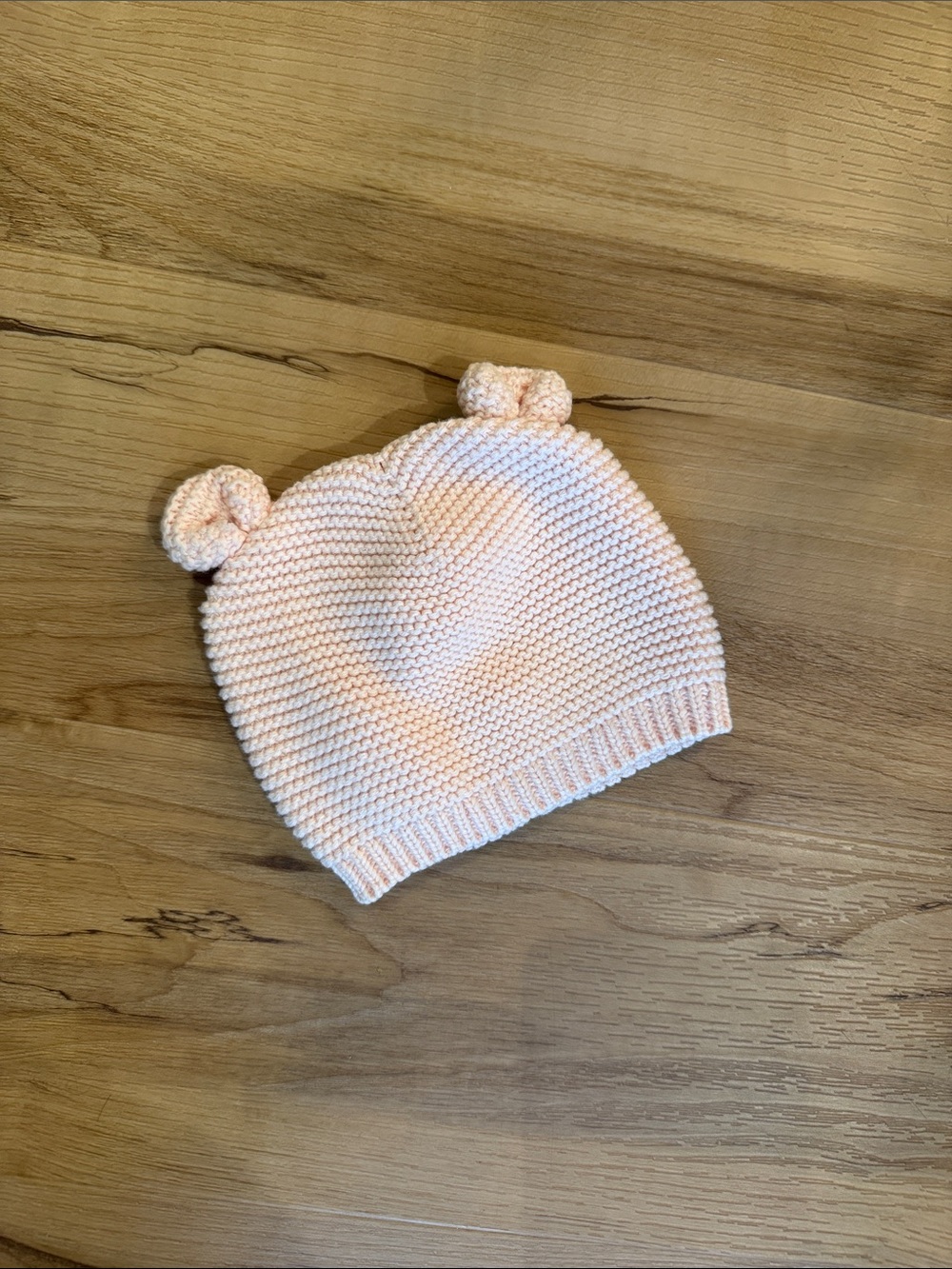 GAP Light Pink Knit Baby Hat with Ear Pom-Poms💕
